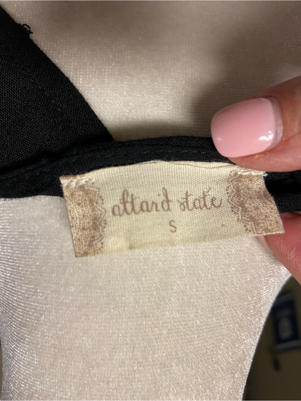 Altar'd State Black Embroidered Boho Swing Mini Dress Keyhole Back Size S Lined - Picture 11 of 12